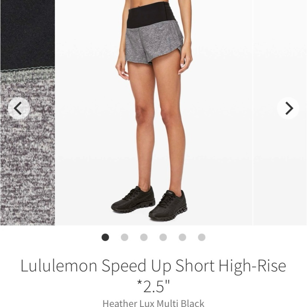 lululemon athletica Black and Gray Athletic Shorts High-Rise Lightweight